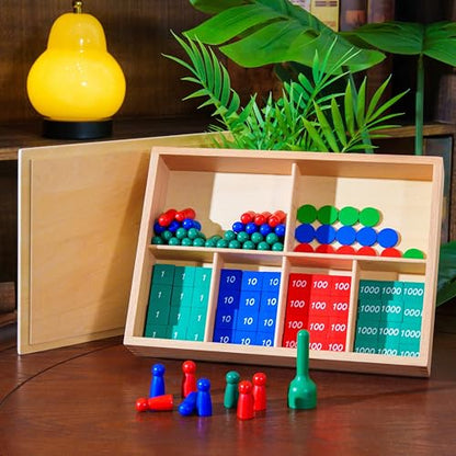 Premium Montessori Math Materials Kit 3| Complete 12-in-1 Curriculum Set for Kids 3-12 ,Stamp Game, Bead Boards, Snake Games, Clock , Homeschool & Classroom Materials ,12 kg/27lbs (Math Series Kit 3) - color: Math Series Kit 3