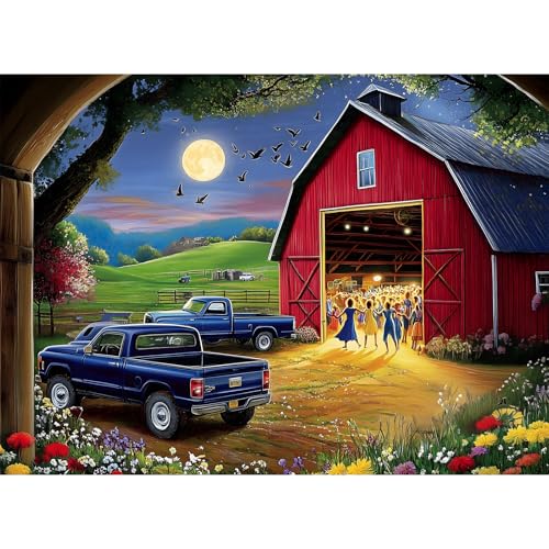 500 Pieces Jigsaw Puzzles Evening Farm Puzzle for Adults Seniors 20.5x15 in | Dance Puzzle 500 Pieces, Gift for Birthday, Home Decor, Fun for Family - style: Evening Farm