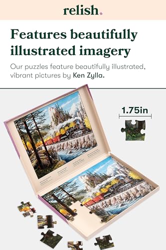 Relish Large Piece Puzzles for Seniors, 35 Piece Steam Train Jigsaw Puzzle, Dementia Products for Elderly - style: Steam Train