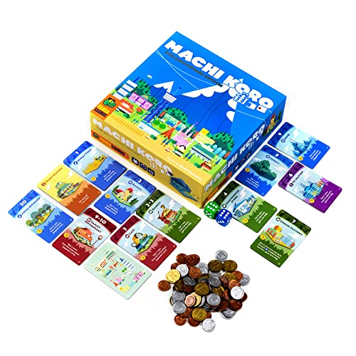 Machi Koro Board Game The Ultimate City-Building Game! Fast-Paced Dice Rolling Strategy Game for Kids and Adults, Ages 8+, 2-4 Players, 30 Minute Playtime, Made by Pandasaurus Games - style: Base