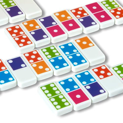 Melissa & Doug Dominoes Tabletop Game with Wooden Storage Box | 29 Pieces, 28 Colorful Domino Tiles, Wooden Storage Box, Matching & Math Skills, Family Game Night, Toys for Kids, Ages 4+