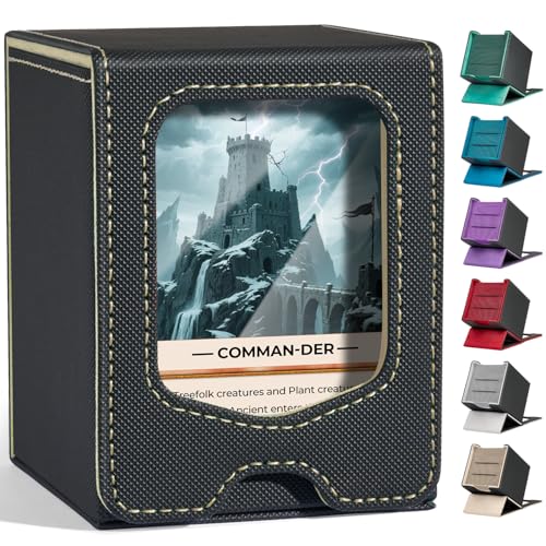 Fabmaker Deck Box Compatible with MTG Commander,Comman-der Deck Box Storage | Trading Card Storage Box with Comman-der, Fits 100 Double-Sleeved Cards, Card Box Compatible with Magic the Gathering, Beige - color: Beige, size: 1 pack