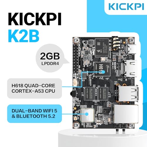 K2B Single Board Computer, Allwinner H618 Quad Core 64 Bit Development Board Up to 1.5GHz 4G LPDDR4 32G eMMC Run Android 12.0/Ubuntu 2204 - size: 4G and 32G