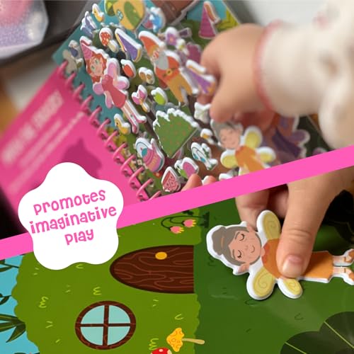 DINO MINI Stickypuff Value Pack - 3 Reusable Puffy Sticker Book for Toddlers - Puffy Stickers for Toddlers - Travel Activities for Kids Ages 4-8 - Screen Free Birthday Gifts (Wonderland) - color: Wonderland