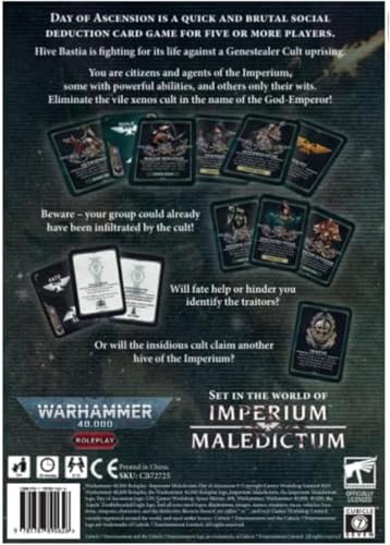 Warhammer 40,000 Roleplay: Day of Ascension Card Game by Cubicle 7 | Ages 14 and Up | 5+ Players | Standalone Narrative Card Game Set | 56 Illustrated Cards and Complete Rulebook