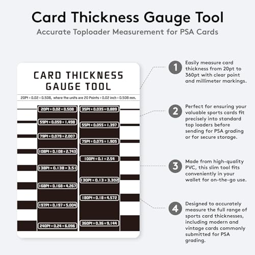 Card Centering Grading Tool for TCG Trading Cards, Sports Card Grading Kit with Thickness Measuring Card, LED Clarity Tool Set, Trading Card Measuring Tools and Accessories