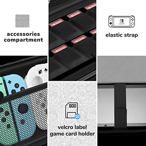 Homicozy Glitter Carrying Compatible with Nintendo Switch OLED & Switch Console, Silver Protective Hard Travel Shell Pouch for Nintendo Switch Console/Accessories, Gaming Case for Girls - color: Silver