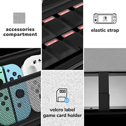 Homicozy Glitter Carrying Compatible with Nintendo Switch OLED & Switch Console, Silver Protective Hard Travel Shell Pouch for Nintendo Switch Console/Accessories, Gaming Case for Girls - color: Silver