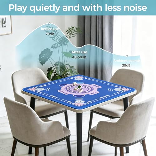 KRT Mahjong Mat 33" x 33" with Storage Bag Waterproof Rollable Game Mat | Anti-Slip; Noise-reducing; Widened and Thickened
