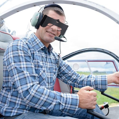1 Pcs View Limiting Device Clip On Cloud-Overs Visors Attaches View Limiting Device Aviation Training Supplies with Soft Case(Black) - color: Black
