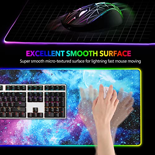 AIMSA RGB Gaming Mouse Pad and Wireless Charging RGB Mouse Mat, Large Led Mousepads Non-Slip Rubber Base with Lighting Modes, Computer Keyboard Mat Soft Desk pad