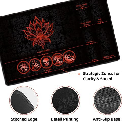 MTG Playmat 5 Pack with Zones – Lotus Sketch Collection, 24x14 Card Game Mat for Magic The Gathering, Stitched Edge, Non-Slip Rubber Base, 5 Prismatic Playmat Tubes – Lotus Sketch 5-Pack - color: Lotus Sketch 5-pack
