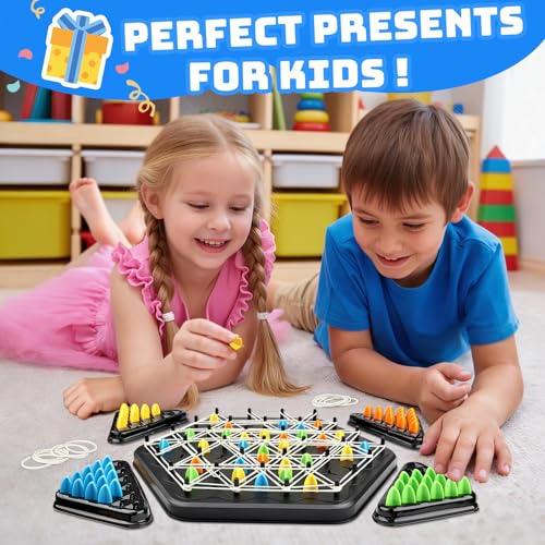 Triangle Chain Strategy Board Game: Portable Chain Triangle Chess Game for Family Game Night, Travel & Party Fun, 2-4 Players Christmas Toy for Kids & Adults