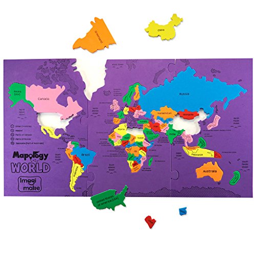 Imagimake Mapology World Map Puzzle | Educational Toys for Kids 5-7 | Puzzles for Kids Ages 4-8 | Map of The World | 6 Year Old Boy Gifts & Girl Gifts - style: World Map