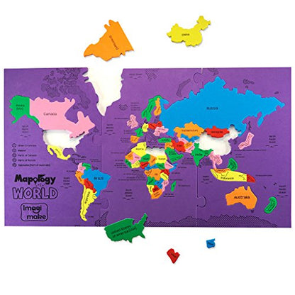 Imagimake Mapology World Map Puzzle | Educational Toys for Kids 5-7 | Puzzles for Kids Ages 4-8 | Map of The World | 6 Year Old Boy Gifts & Girl Gifts - style: World Map