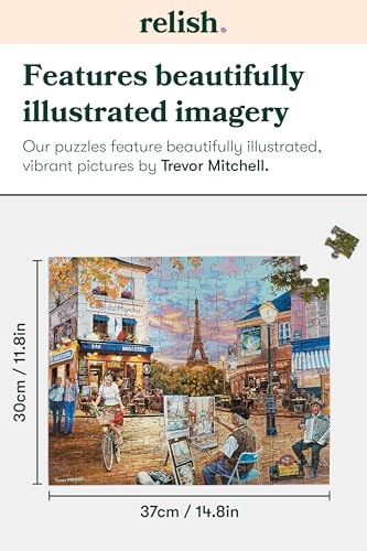 Relish 100 Piece Puzzles for Adults, Sunset in Paris Dementia Jigsaw Puzzle, Dementia Activities for Seniors - style: Sunset in Paris