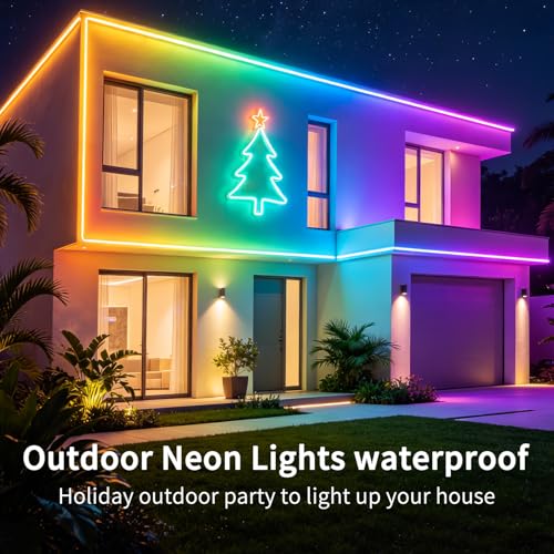segrass 100ft RGB LED neon Rope Lights LED neon Strip Lights Waterproof Flexible Neon LED Strip Lights,Led Lights for Bedroom(2 Rolls of 50ft) - size: 100FT