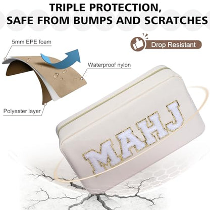 Mahjong Tile Bag Mahjong Bag with Zipper Travel Mahjong Carrying Case Storage Pouch Gifts for Mahjong Lovers Accessories - color: Beige-mahj