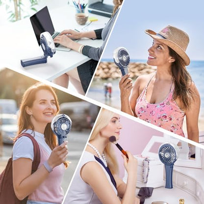HandFan Upgraded Handheld Misting Fan, Two Button Easy Operation, Rechargeable Portable Mister Fan, Spray Water Mist Fans, Mini Electric Cooling Fans for Travel, Outdoors, Disney(Royal Blue) - color: Royal Blue, style: Two Button Control
