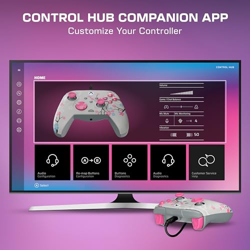 Turtle Beach Rematch Advanced Wired Gaming Controller for Xbox & PC | Xbox Series X|S, Xbox One, PC, 2 Remappable Buttons, Hall-Effect Triggers, Audio Controls, Glows-in-the-Dark, Cherry Blossom - color: Cherry Blossom
