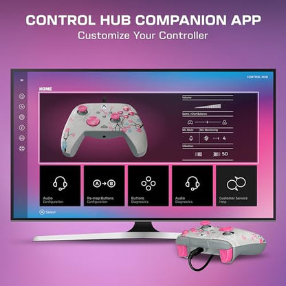 Turtle Beach Rematch Advanced Wired Gaming Controller for Xbox & PC | Xbox Series X|S, Xbox One, PC, 2 Remappable Buttons, Hall-Effect Triggers, Audio Controls, Glows-in-the-Dark, Cherry Blossom - color: Cherry Blossom
