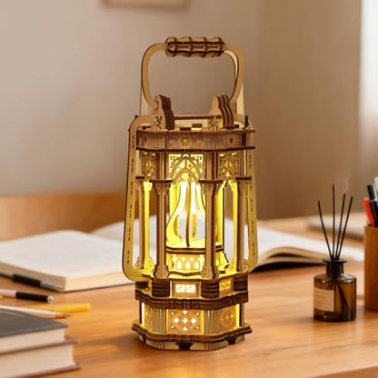 3D Wooden Puzzle for Adults, DIY Lantern Model Kit | Creative Assembly Model Building Kits to Build for Adults and Teens, DIY Assembly Puzzle, Woodcraft Kit for Christmas Day - style: Lantern