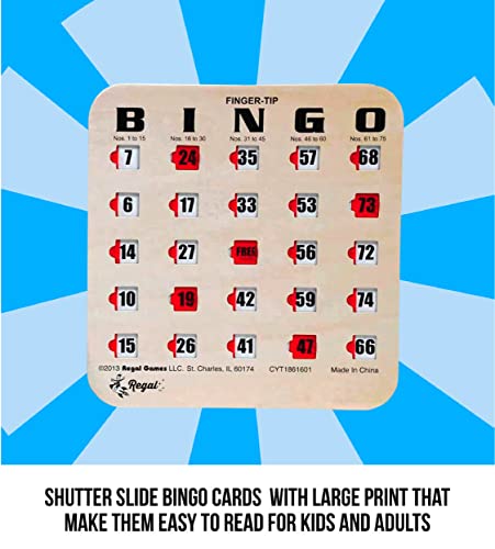 Regal Bingo Bulk Bingo Cards with Sliding Windows - Reusable Large Print Bingo Game Cards for Adults Large Group - 50 Pack, Woodgrain - color: Woodgrain, size: 50 Cards