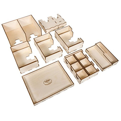 The Broken Token Mysterium Compatible Game Organizer - Wood Storage Box with Multiple Trays