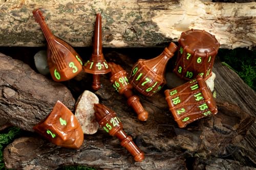 PolyHero Bard Dice Set – Woodland Verse | Polyheadral Shaped Dice for D&D & RPG - Role Playing Games | 8-Piece Themed Set, Unique Gift for Tabletop Gamers - color: Woodland Verse