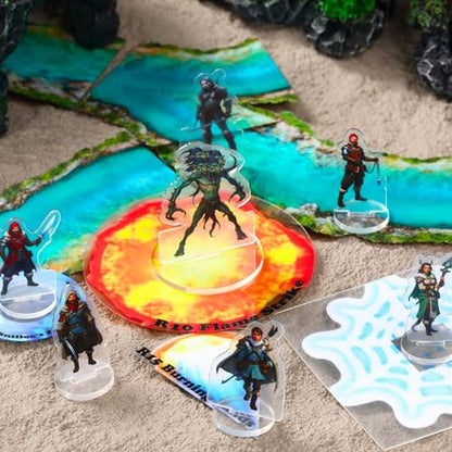 iPEAU|Dungeons and Dragons Arctic Miniatures DND Starter Set for Beginner 47 Minis for D&D 5E Flat Plastic Figures for Pathfinder TTRPG Tabletop RPG Games Accessories Gift for DM - style: 2d-mini-ArcticB