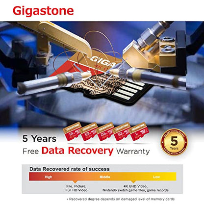 【For Switch 1 Only】GIGASTONE 128GB Micro SD Card, 4K Game Pro, MicroSDXC Memory Card for Gaming Console, Action Camera, UHD Video, up to 100/50MB/s, UHS-I U3 A2 V30 C10【5-Years Data Recovery】 - size: 128GB, style: Game Pro 1-Pack Red-Gold
