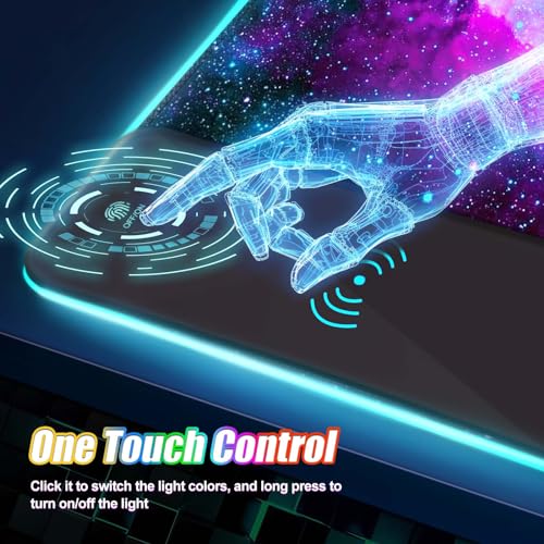 ToLuLu Wireless Charging RGB Gaming Mouse Pad,15W LED 30W Charger Mouse Mat | 14 Light Modes Large Mousepad with Wrist Support, Non-Slip Rubber Base Desk Mat Computer Keyboard Pad, Galaxy Nebula - color: Galaxy Nebula Space