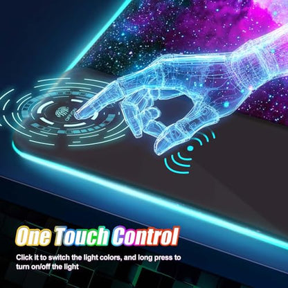 ToLuLu Wireless Charging RGB Gaming Mouse Pad,15W LED 30W Charger Mouse Mat | 14 Light Modes Large Mousepad with Wrist Support, Non-Slip Rubber Base Desk Mat Computer Keyboard Pad, Galaxy Nebula - color: Galaxy Nebula Space