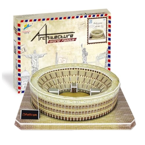 Architecture World Famous of 3D Puzzle.Build Your Own Collection of 17 Global Landmarks (Notre Dame, Colosseum) - Educational DIY Model Kit for Kids & Adults. (Colosseum（Amphitheatrum Flavium）) - color: Colosseum（amphitheatrum Flavium）