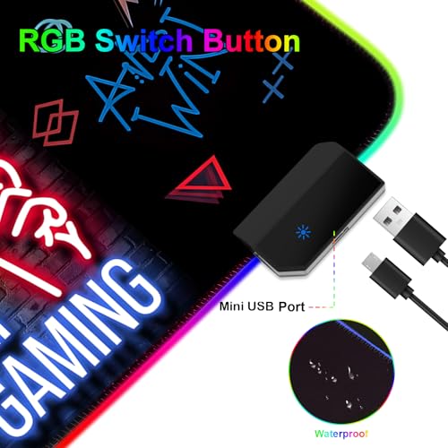RGB Mouse Pad, Gaming Mousepad with 13 LED Light Modes | Large Mouse Mat with Non-Slip Rubber Base for Computer Keyboard Desk, 31.5X11.8inch - color: Black-a