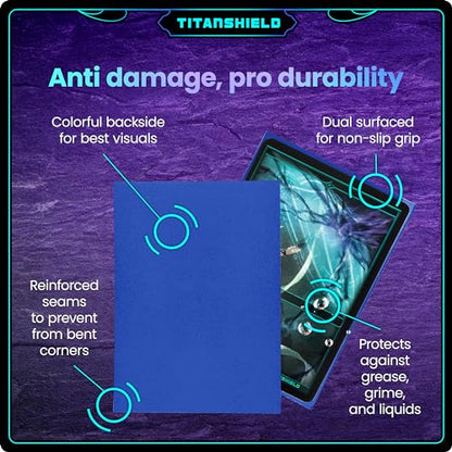 TitanShield Premium Card Sleeves, Blue, (150 Sleeves) - Fits Pokemon, MTG | Compatible with Pokemon, Compatible with One Piece, Compatible with Lorcana, Compatible with Flesh & Blood - color: Blue, size: Standard | 66x91mm