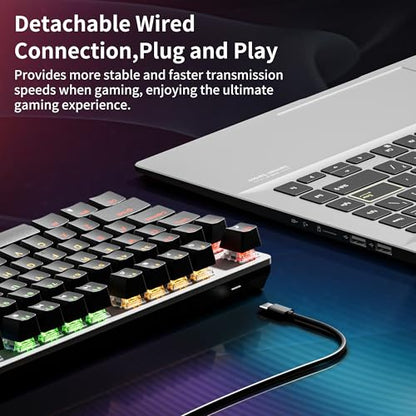 Newmen GM325Pro Mechanical Keyboard,Gaming Keyboard 104 Keys Red Switches | Rainbow LED Backlit,Metal Panel,ABS Black Keycaps,Wired Gaming Mechanical Keyboard for Windows ,Linear Red Switches,QWERTY