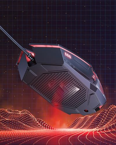 Wired Gaming Mouse, 3-Level DPI Optical Ergonomic Mouse Gamer, RGB Breathing Light USB Mouse Gaming for PC Laptop Office Game, Black