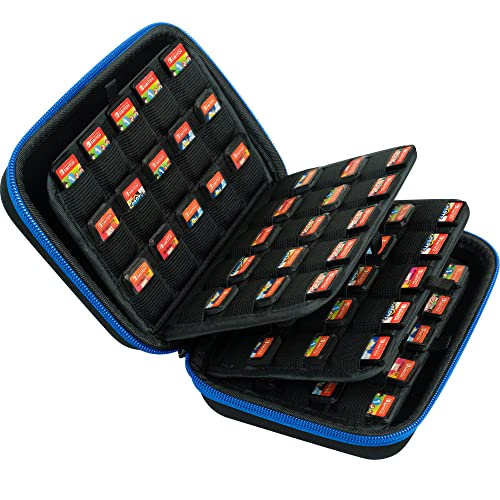 ButterFox 120 Switch Game Case for Nintendo Switch, Switch Game Card Storage Holder or SD Memory Card Case (120 Blue/Black) - color: Blue/Black, size: 120