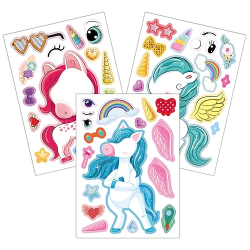 48 Sheets Create Unicorn of Dreams Stickers, Make Your Own Stickers for Boys and Girls, Travel Sticker Books, Party Favors, Birthday, Home, School and Activities Gifts for Kids Ages 3+ - style: Unicorn