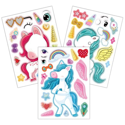 48 Sheets Create Unicorn of Dreams Stickers, Make Your Own Stickers for Boys and Girls, Travel Sticker Books, Party Favors, Birthday, Home, School and Activities Gifts for Kids Ages 3+ - style: Unicorn