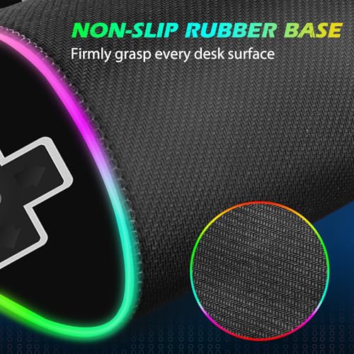 ToLuLu RGB Wireless Charging Gaming Mouse Pad, 7.5/10/15W LED Mouse Pad | Computer Keyboard Mat 10 Light Modes Mousepad, 800x300x4MM Extended Large Big Desk Pad Desk Mat, Game Console Buttons Black - color: Game Console Buttons Black