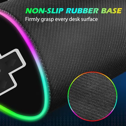 ToLuLu RGB Wireless Charging Gaming Mouse Pad, 7.5/10/15W LED Mouse Pad | Computer Keyboard Mat 10 Light Modes Mousepad, 800x300x4MM Extended Large Big Desk Pad Desk Mat, Game Console Buttons Black - color: Game Console Buttons Black