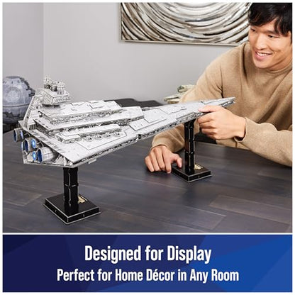 4D Build, Star Wars Deluxe Imperial Star Destroyer 3D Model Kit, Star Wars Collectibles & Desk Decor, Adult Puzzle, Building Toys, 278 Pieces, 3D Puzzles, Gift Ideas for Ages 12 & Up - style: Deluxe Imperial Star Destroyer 278 pcs