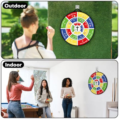 gisgfim 29" Large Faith Darts Bible Interactive Game 66 Trivia Cards with 264 Questions & 24 Sticky Balls, Christian Supplies for Church, Disciples, Sunday, Birthday Gift, Family