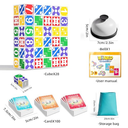2.0 Family Board Game for Kids & Adults, Block Puzzle Games, 2+ Player Card Matching Puzzles for Children, Birthday Easter Christmas Party Gifts for Boys & Girls - size: Edition 2.0: 2-4 players