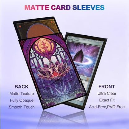 UAONO MTG Card Sleeves 100ct - Lotus - Art Card Sleeves Deck Protector, Clear Front & Matte Textured Back, Sleeves for Magic The Gathering - color: Lotus
