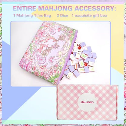 American Mahjong Game Set with Portable Travel Bag, Complete 160 Tiles Including CRAK Suit, 3 Dice, Gift Box – Ideal for Family Game Night, Travel, and Gift Giving