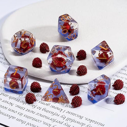 Resin D&D Dice Set, Hedgehog Animal Polyhedral Dice for Dungeons and Dragons, RPG, MTG DND 7-DIE (D4, D6, D8, D10, D12, D20, D%) - color: Hedgehog