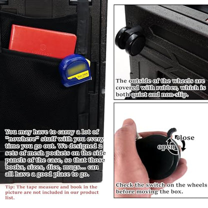 oTTRPGo Large Magnetic Miniature Carrying Case with Wheels for Warhammer | Trolley handle transport box, fits 3000+ pts Warhammer 40k & Age of Sigmar, tabletop RPG DND miniatures storage case